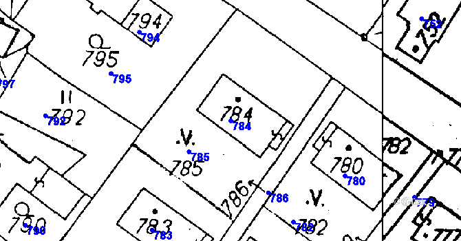 Parcela st. 784 v KÚ Rychnov u Jablonce nad Nisou, Katastrální mapa