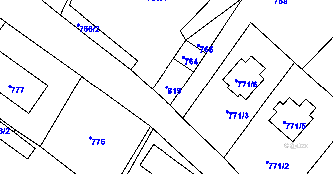 Parcela st. 819 v KÚ Rychnov u Jablonce nad Nisou, Katastrální mapa