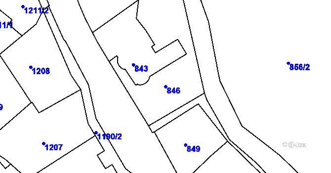 Parcela st. 846 v KÚ Rychnov u Jablonce nad Nisou, Katastrální mapa
