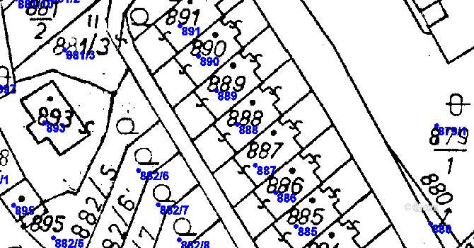 Parcela st. 888 v KÚ Rychnov u Jablonce nad Nisou, Katastrální mapa