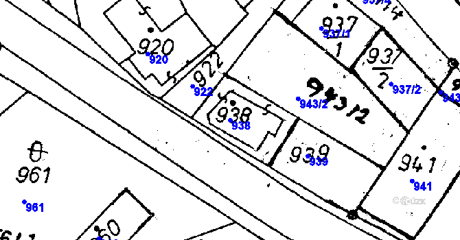 Parcela st. 938 v KÚ Rychnov u Jablonce nad Nisou, Katastrální mapa