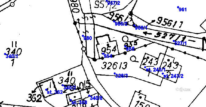 Parcela st. 954 v KÚ Rychnov u Jablonce nad Nisou, Katastrální mapa