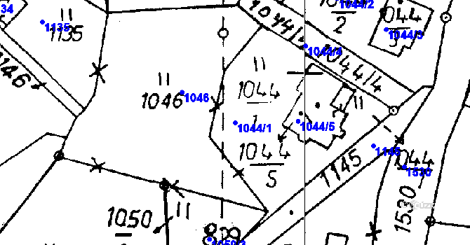 Parcela st. 1044/1 v KÚ Rychnov u Jablonce nad Nisou, Katastrální mapa