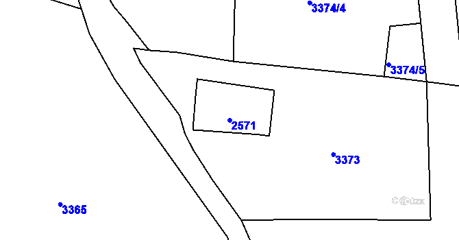 Parcela st. 2571 v KÚ Rychnov u Jablonce nad Nisou, Katastrální mapa