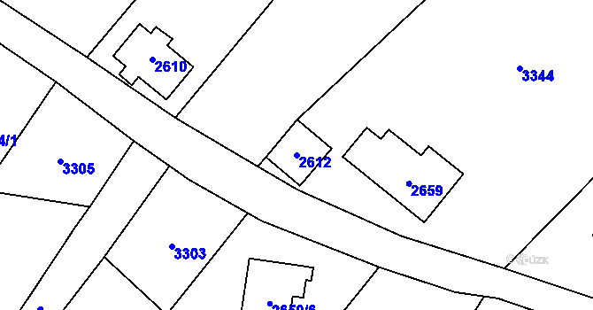 Parcela st. 2612 v KÚ Rychnov u Jablonce nad Nisou, Katastrální mapa