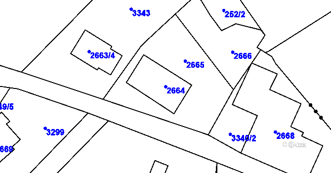Parcela st. 2664 v KÚ Rychnov u Jablonce nad Nisou, Katastrální mapa