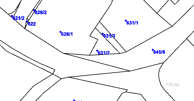Parcela st. 631/2 v KÚ Rychnov u Jablonce nad Nisou, Katastrální mapa
