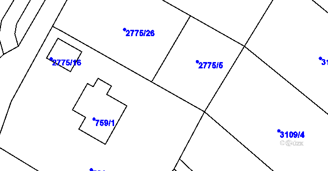 Parcela st. 759/2 v KÚ Rychnov u Jablonce nad Nisou, Katastrální mapa