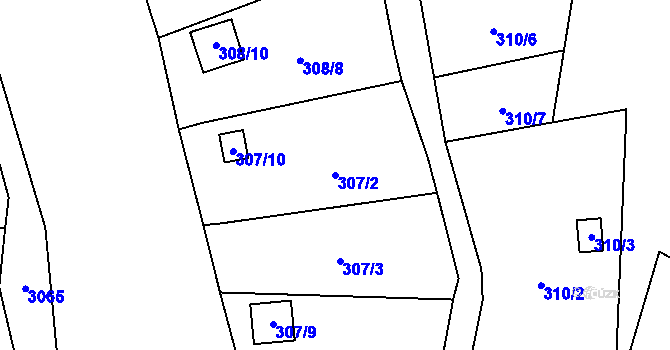 Parcela st. 307/2 v KÚ Rychnov u Jablonce nad Nisou, Katastrální mapa