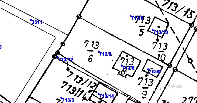 Parcela st. 713/6 v KÚ Rychnov u Jablonce nad Nisou, Katastrální mapa