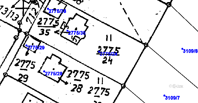 Parcela st. 2775/24 v KÚ Rychnov u Jablonce nad Nisou, Katastrální mapa