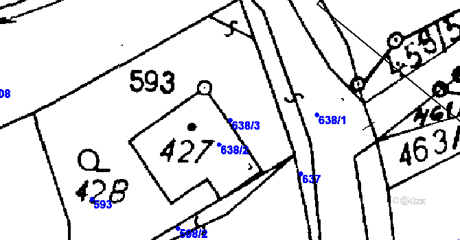 Parcela st. 638/3 v KÚ Rychnov u Jablonce nad Nisou, Katastrální mapa