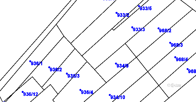 Parcela st. 934/8 v KÚ Rychnov u Jablonce nad Nisou, Katastrální mapa