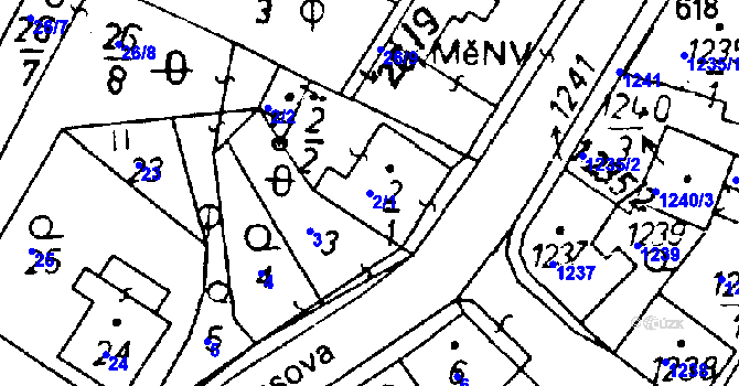 Parcela st. 2/1 v KÚ Rychnov u Jablonce nad Nisou, Katastrální mapa
