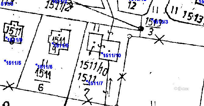 Parcela st. 1511/10 v KÚ Rychnov u Jablonce nad Nisou, Katastrální mapa