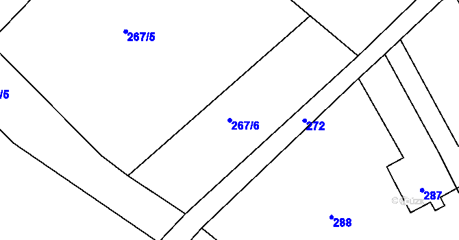 Parcela st. 267/6 v KÚ Rychnov u Jablonce nad Nisou, Katastrální mapa