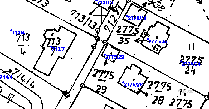 Parcela st. 2775/29 v KÚ Rychnov u Jablonce nad Nisou, Katastrální mapa