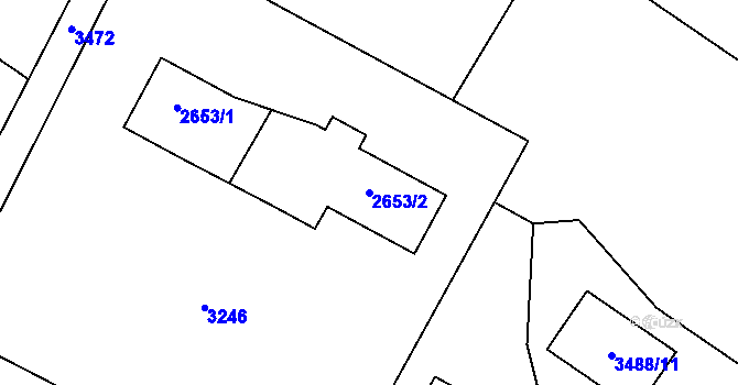 Parcela st. 2653/2 v KÚ Rychnov u Jablonce nad Nisou, Katastrální mapa