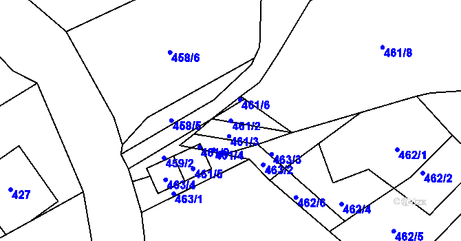 Parcela st. 461/2 v KÚ Rychnov u Jablonce nad Nisou, Katastrální mapa