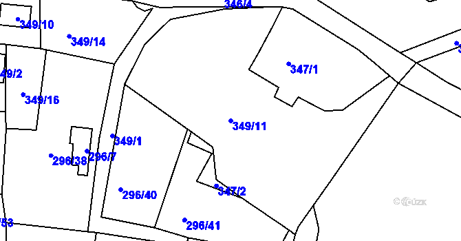 Parcela st. 349/11 v KÚ Rychnov u Jablonce nad Nisou, Katastrální mapa