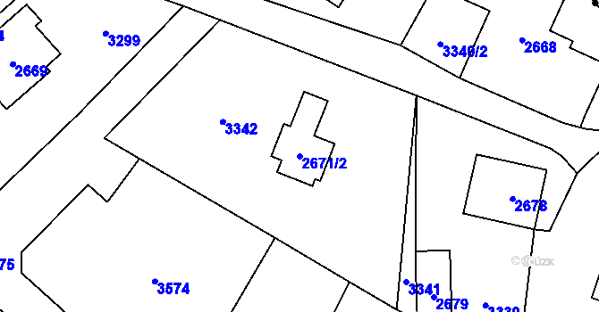 Parcela st. 2671/2 v KÚ Rychnov u Jablonce nad Nisou, Katastrální mapa