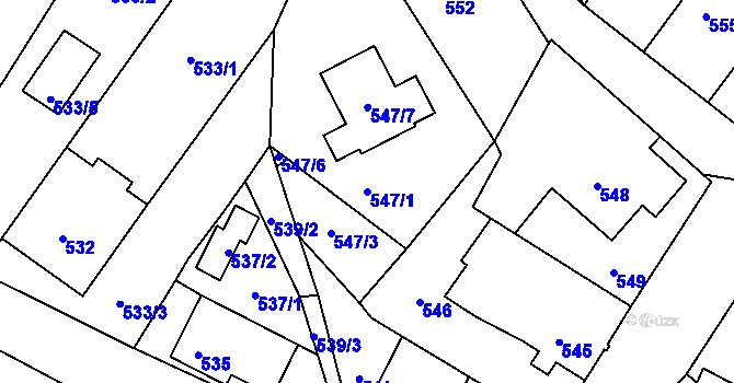 Parcela st. 547/1 v KÚ Rychnov u Jablonce nad Nisou, Katastrální mapa