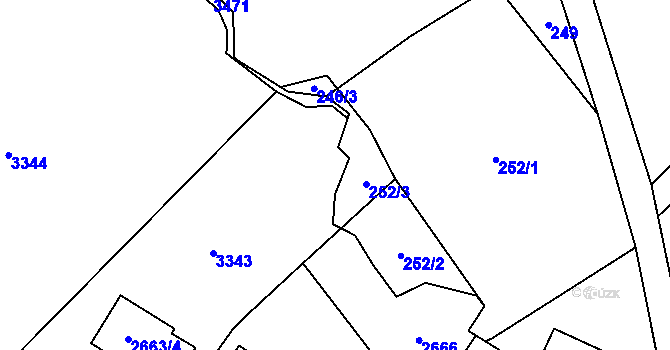 Parcela st. 2663/2 v KÚ Rychnov u Jablonce nad Nisou, Katastrální mapa