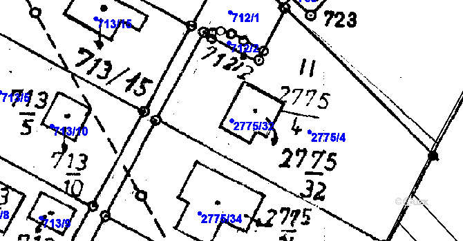 Parcela st. 2775/32 v KÚ Rychnov u Jablonce nad Nisou, Katastrální mapa