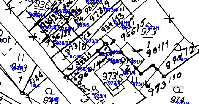 Parcela st. 966/3 v KÚ Rychnov u Jablonce nad Nisou, Katastrální mapa