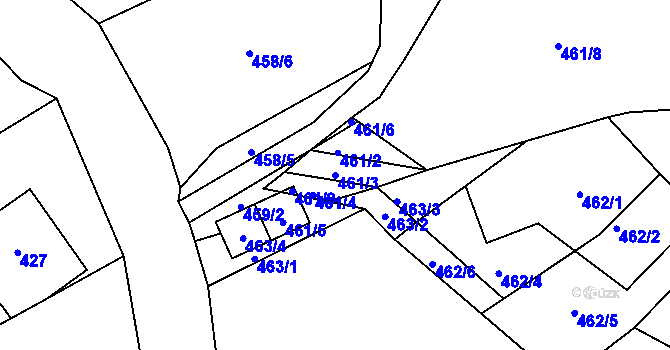 Parcela st. 461/3 v KÚ Rychnov u Jablonce nad Nisou, Katastrální mapa