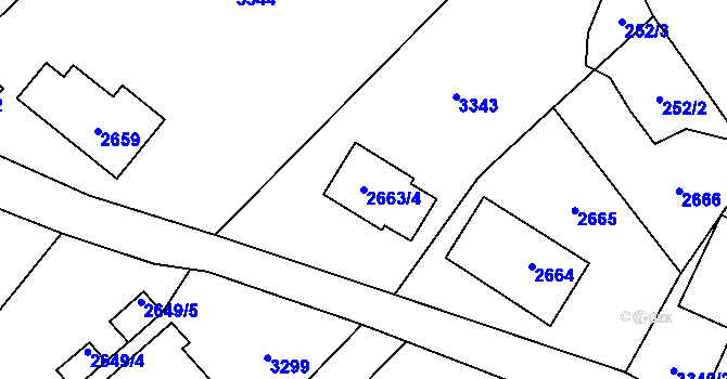 Parcela st. 2663/4 v KÚ Rychnov u Jablonce nad Nisou, Katastrální mapa