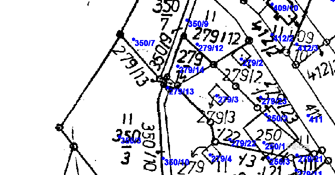 Parcela st. 279/13 v KÚ Rychnov u Jablonce nad Nisou, Katastrální mapa
