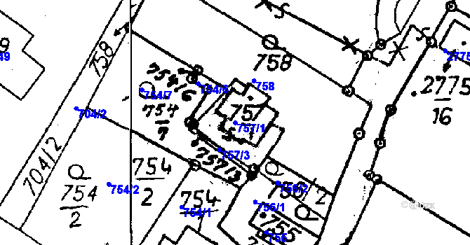 Parcela st. 757/1 v KÚ Rychnov u Jablonce nad Nisou, Katastrální mapa