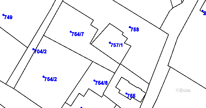 Parcela st. 757/3 v KÚ Rychnov u Jablonce nad Nisou, Katastrální mapa