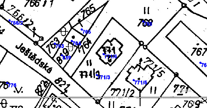 Parcela st. 771/6 v KÚ Rychnov u Jablonce nad Nisou, Katastrální mapa