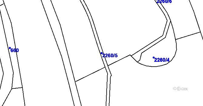 Parcela st. 2260/5 v KÚ Rychnov u Jablonce nad Nisou, Katastrální mapa