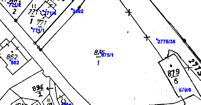 Parcela st. 875/1 v KÚ Rychnov u Jablonce nad Nisou, Katastrální mapa