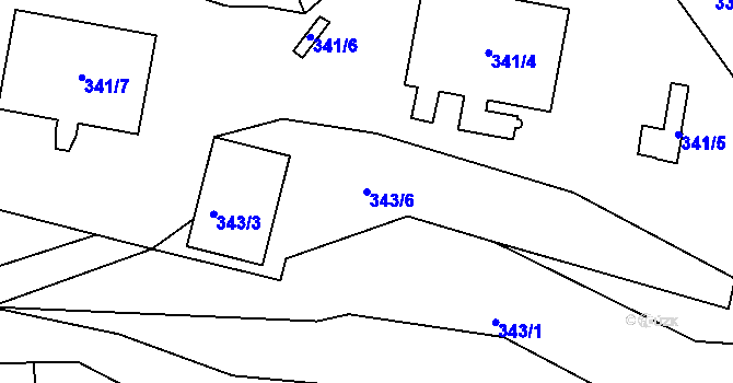 Parcela st. 343/6 v KÚ Rychnov u Jablonce nad Nisou, Katastrální mapa