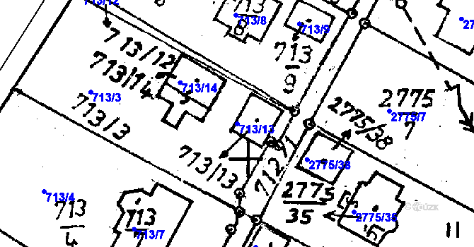 Parcela st. 713/13 v KÚ Rychnov u Jablonce nad Nisou, Katastrální mapa