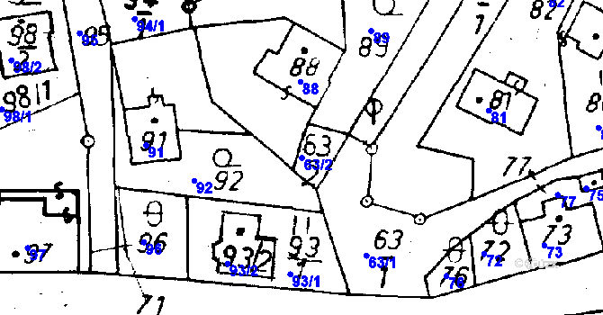 Parcela st. 63/2 v KÚ Rychnov u Jablonce nad Nisou, Katastrální mapa