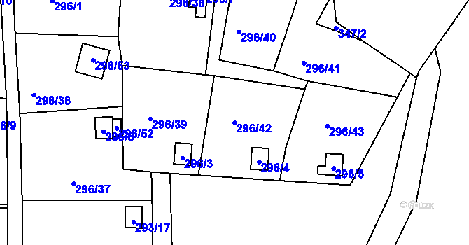 Parcela st. 296/42 v KÚ Rychnov u Jablonce nad Nisou, Katastrální mapa