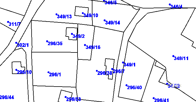 Parcela st. 349/15 v KÚ Rychnov u Jablonce nad Nisou, Katastrální mapa