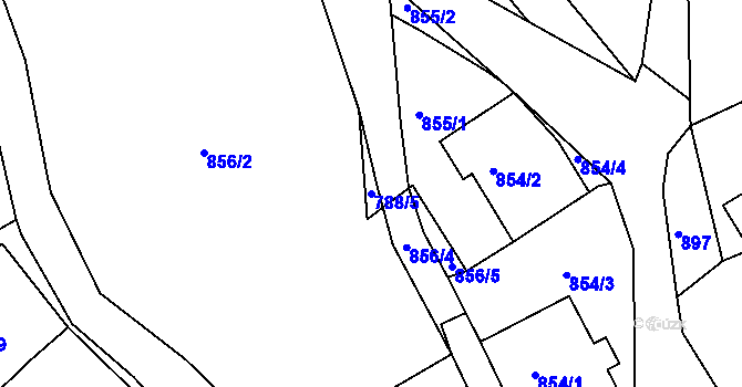 Parcela st. 788/5 v KÚ Rychnov u Jablonce nad Nisou, Katastrální mapa