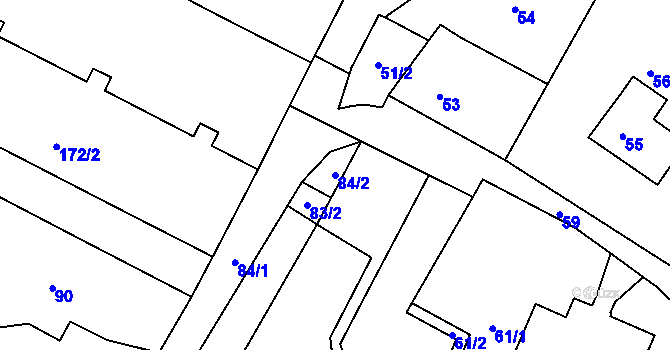 Parcela st. 84/2 v KÚ Rychnov u Jablonce nad Nisou, Katastrální mapa