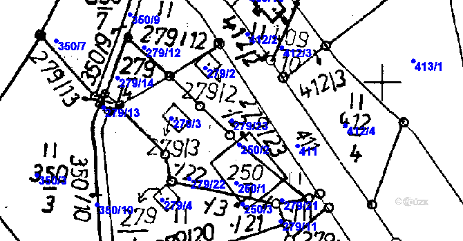 Parcela st. 279/23 v KÚ Rychnov u Jablonce nad Nisou, Katastrální mapa