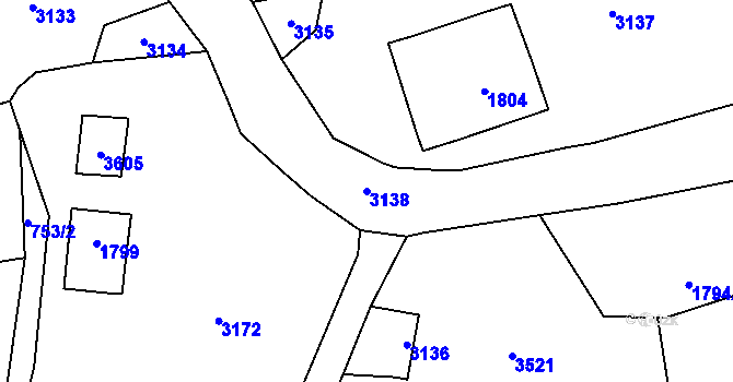 Parcela st. 3138 v KÚ Rychnov u Jablonce nad Nisou, Katastrální mapa