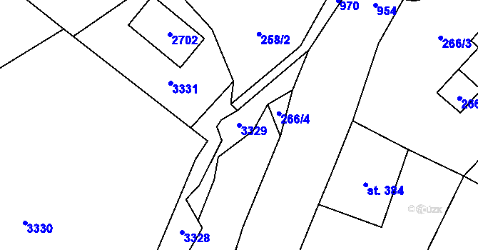 Parcela st. 3329 v KÚ Rychnov u Jablonce nad Nisou, Katastrální mapa
