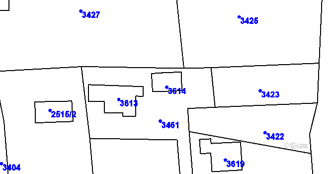 Parcela st. 3614 v KÚ Rychnov u Jablonce nad Nisou, Katastrální mapa
