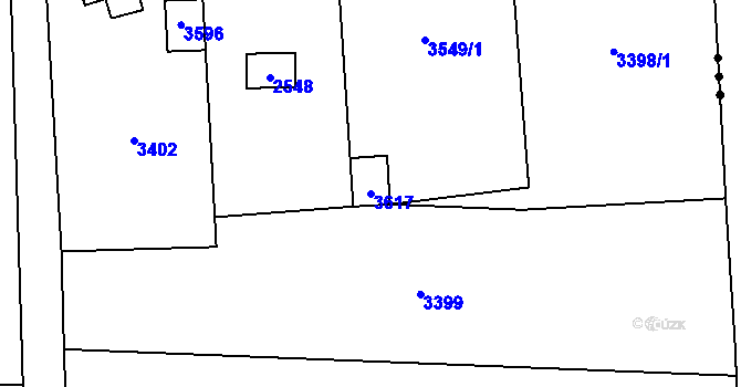 Parcela st. 3617 v KÚ Rychnov u Jablonce nad Nisou, Katastrální mapa