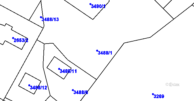 Parcela st. 3488/1 v KÚ Rychnov u Jablonce nad Nisou, Katastrální mapa